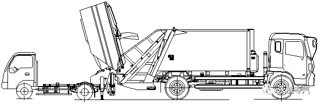 步骤3：与大中型垃圾压缩车对接倾翻卸料